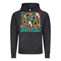 Vintage Black cute pig with patches seamless pattern Vintage Hoodie - HRA Design Shop