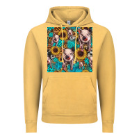 Vintage Mustard cute pig with patches seamless pattern Vintage Hoodie - HRA Design Shop