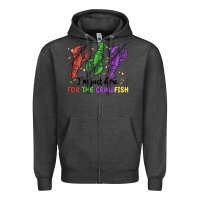 Charcoal Heather i'm just here for the crawfish Zipper Hoodie - MaliasSmallBusiness