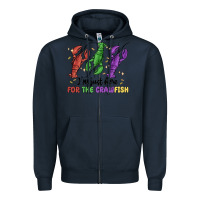 Navy i'm just here for the crawfish Zipper Hoodie - MaliasSmallBusiness