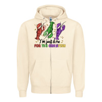 Sandshell i'm just here for the crawfish Zipper Hoodie - MaliasSmallBusiness