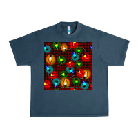 Midnight Navy christmas lights seamless pattern Urban Heavy Tee - BundleAndBundleShop