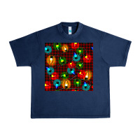 Navy christmas lights seamless pattern Urban Heavy Tee - BundleAndBundleShop