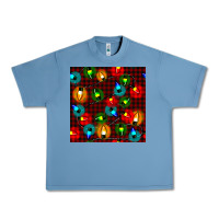 Pebble Blue christmas lights seamless pattern Urban Heavy Tee - BundleAndBundleShop