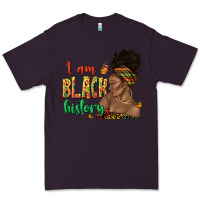 Plum i am black history afro black woman juneteenth Premium Tee - texasbilliewilder