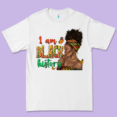 Premium Tee i am black history afro black woman juneteenth