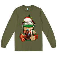 Army Green Christmas vacation trapper hat coffee cup Long Sleeve Tee - Jasminsmagicworld