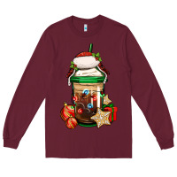 Burgundy Christmas vacation trapper hat coffee cup Long Sleeve Tee - Jasminsmagicworld