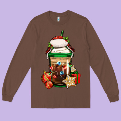 Christmas Vacation Trapper Hat Coffee Cup Long Sleeve Tee Designed By Jasminsmagicworld