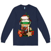 Navy Christmas vacation trapper hat coffee cup Long Sleeve Tee - Jasminsmagicworld