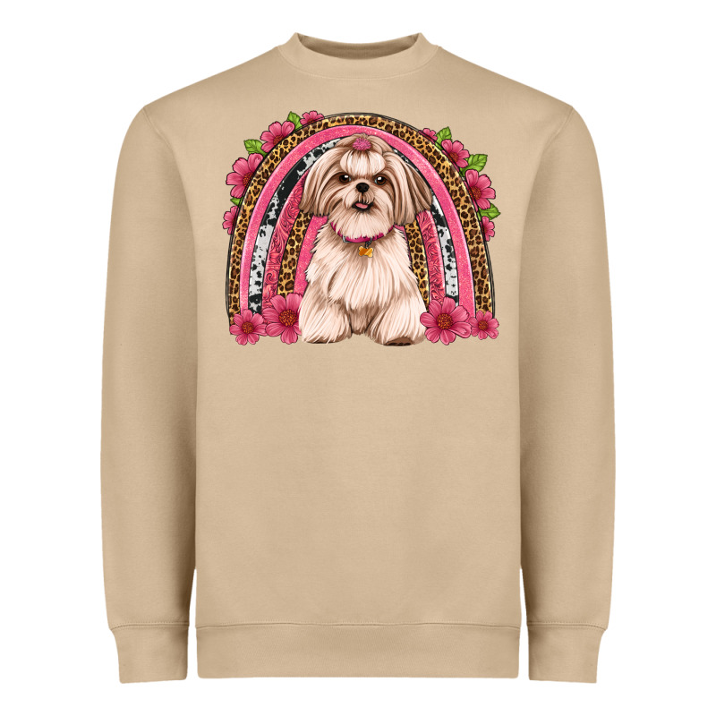 Shih Tzu Floral Rainbow Heavyweight Sweatshirt by JahusDesignShop | Teevron