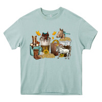 Arona coffee cups horses Heavy Core Tee - texasbilliewilder