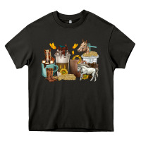 Asphalt coffee cups horses Heavy Core Tee - texasbilliewilder