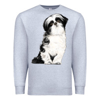 Heather Grey shih tzu dog Premium Sweatshirt - LillyAllenDesigns