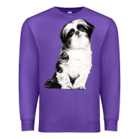 Purple shih tzu dog Premium Sweatshirt - LillyAllenDesigns