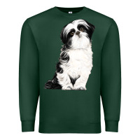 Sports Green shih tzu dog Premium Sweatshirt - LillyAllenDesigns