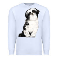 White shih tzu dog Premium Sweatshirt - LillyAllenDesigns