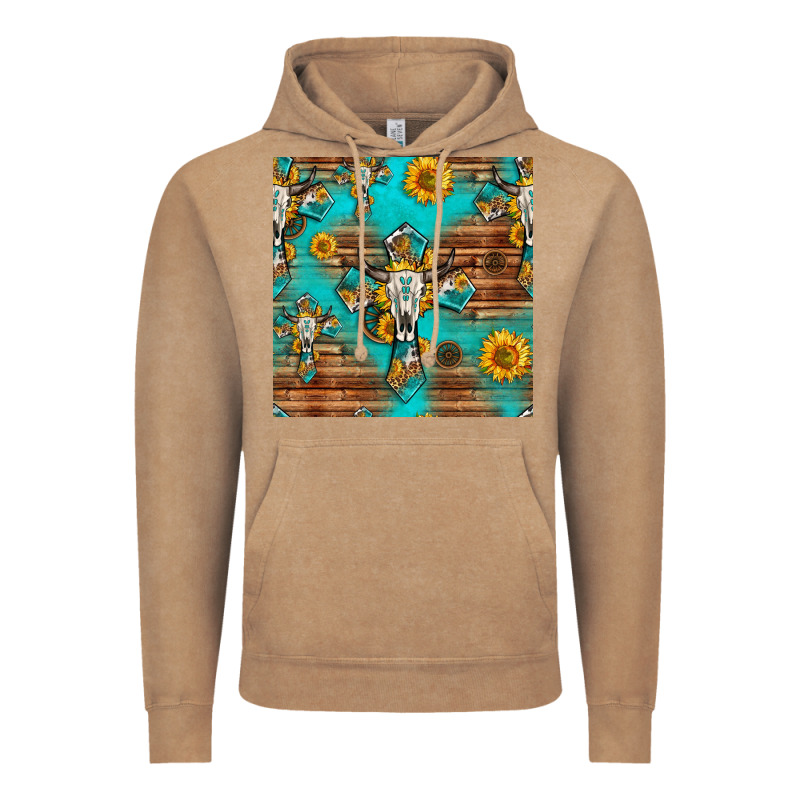 Bull Skull Cross Seamless Pattern Vintage Hoodie by HRA Design Shop | Teevron