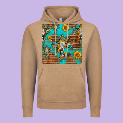 Bull Skull Cross Seamless Pattern Vintage Hoodie Designed By Hra Design Shop
