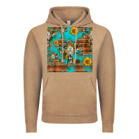 Vintage Coffee bull skull cross seamless pattern Vintage Hoodie - HRA Design Shop