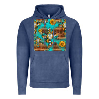 Vintage Denim bull skull cross seamless pattern Vintage Hoodie - HRA Design Shop