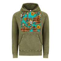 Vintage Olive bull skull cross seamless pattern Vintage Hoodie - HRA Design Shop