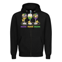 Black drink drank drunk Zipper Hoodie - MaliasSmallBusiness