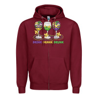 Burgundy drink drank drunk Zipper Hoodie - MaliasSmallBusiness