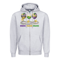 Heather Grey drink drank drunk Zipper Hoodie - MaliasSmallBusiness