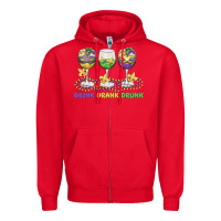 Red drink drank drunk Zipper Hoodie - MaliasSmallBusiness