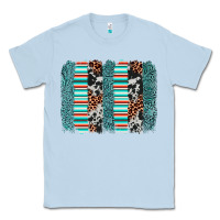 Dusty Blue serape leopard cowhide  brushstroke Classic Tee - AdoDesignShop
