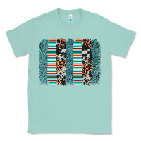 Seafoam serape leopard cowhide  brushstroke Classic Tee - AdoDesignShop