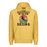 Antique Gold Never Underestimate An Old Man Who Loves Skiing Premium Hoodie - Bettercallsaul