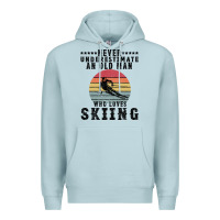 Blue Mist Never Underestimate An Old Man Who Loves Skiing Premium Hoodie - Bettercallsaul