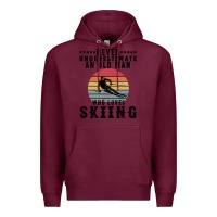 Burgundy Never Underestimate An Old Man Who Loves Skiing Premium Hoodie - Bettercallsaul