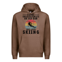 Chestnut Never Underestimate An Old Man Who Loves Skiing Premium Hoodie - Bettercallsaul