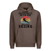 Coffee Never Underestimate An Old Man Who Loves Skiing Premium Hoodie - Bettercallsaul
