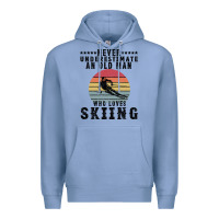 Colony Blue Never Underestimate An Old Man Who Loves Skiing Premium Hoodie - Bettercallsaul