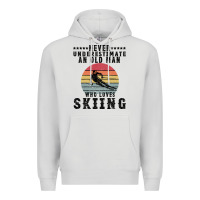 Dove Grey Never Underestimate An Old Man Who Loves Skiing Premium Hoodie - Bettercallsaul