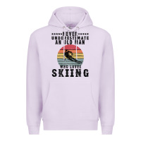 Lilac Never Underestimate An Old Man Who Loves Skiing Premium Hoodie - Bettercallsaul