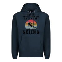 Navy Never Underestimate An Old Man Who Loves Skiing Premium Hoodie - Bettercallsaul