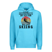 Ocean Blue Never Underestimate An Old Man Who Loves Skiing Premium Hoodie - Bettercallsaul