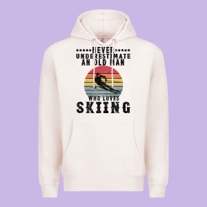 Never Underestimate An Old Man Who Loves Skiing Premium Hoodie Designed By Bettercallsaul