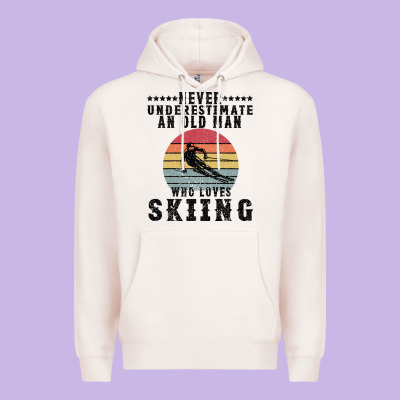 Never Underestimate An Old Man Who Loves Skiing Premium Hoodie Designed By Bettercallsaul
