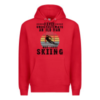Red Never Underestimate An Old Man Who Loves Skiing Premium Hoodie - Bettercallsaul