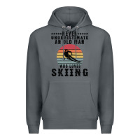Rock Never Underestimate An Old Man Who Loves Skiing Premium Hoodie - Bettercallsaul