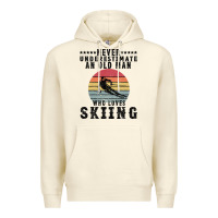 Sandshell Never Underestimate An Old Man Who Loves Skiing Premium Hoodie - Bettercallsaul