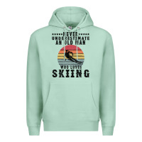 Seafoam Never Underestimate An Old Man Who Loves Skiing Premium Hoodie - Bettercallsaul