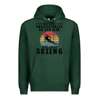 Sports Green Never Underestimate An Old Man Who Loves Skiing Premium Hoodie - Bettercallsaul