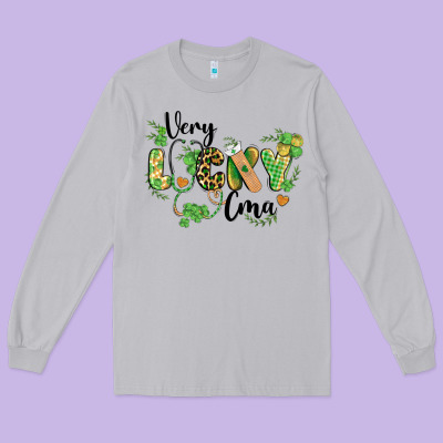St. Patricks Day Very Lucky Cma Long Sleeve Tee Designed By Barkaloodesign